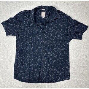 A-Frame Regular Button Down Shirt Mens Short Sleeve City Life Casual Vibe Size L